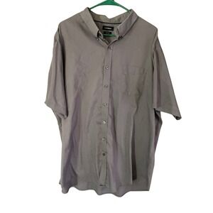 Croft and Barrow Easy Care Short Sleeve Button Down Shirt Men's XXL Gray